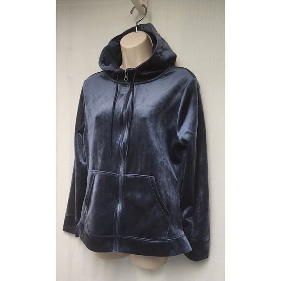 Time and Tru Women’s Velvet Blue Soft Comfy Lightweight Jacket Size M(8-10) - Picture 4 of 9